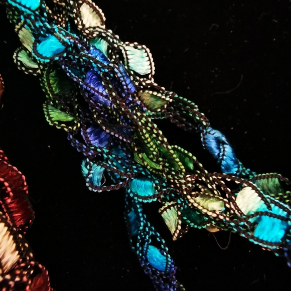 Multi Strand Braided Fabric Necklace Pair - Picture 4 of 17